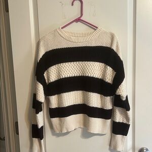 a new day Black and White Striped Sweater